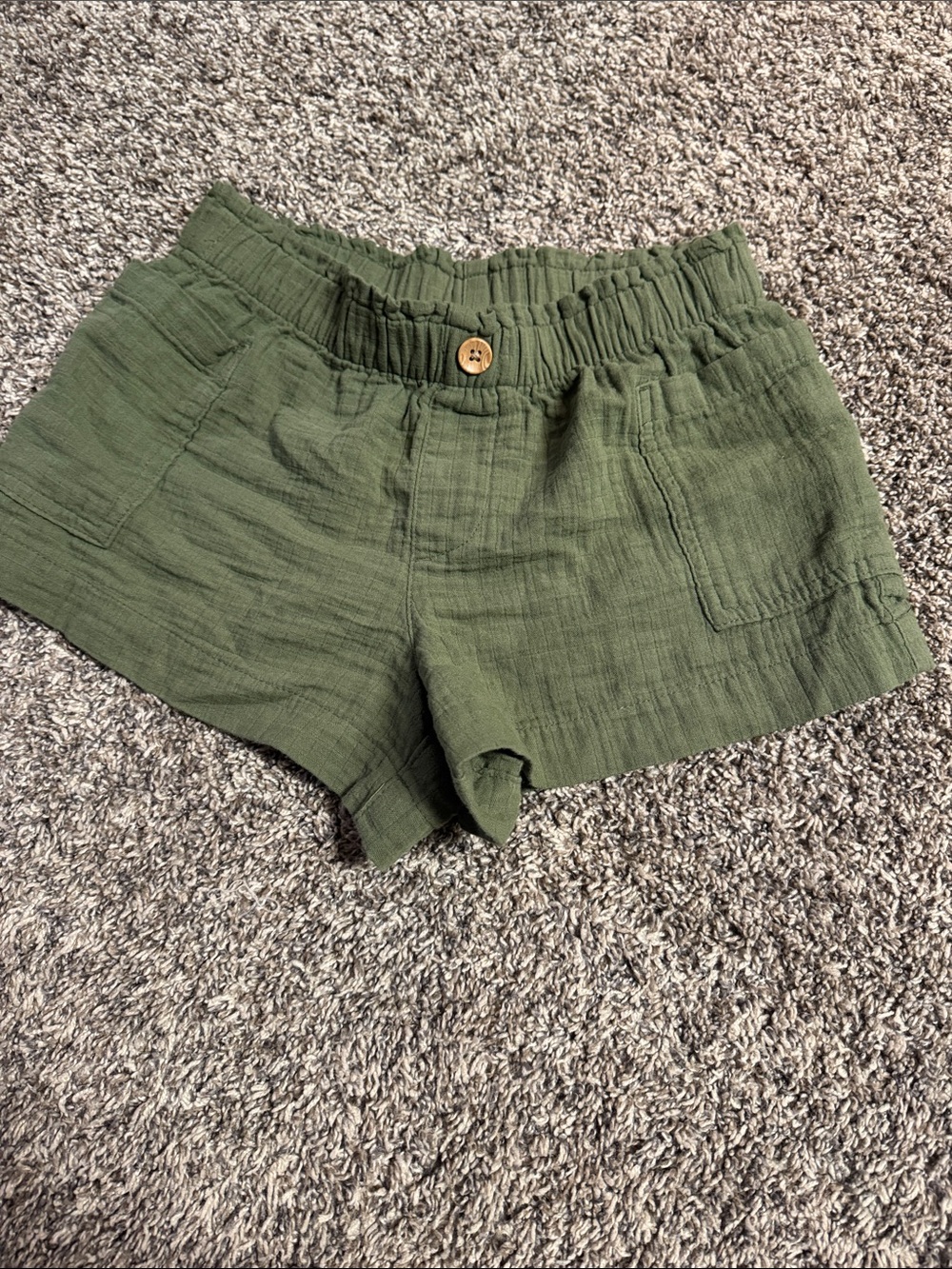 Old Navy Olive Green High-Waist Cotton Gauze Shorts